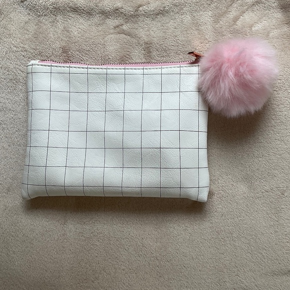 White & Pink Pencil Pouch - Picture 2 of 6